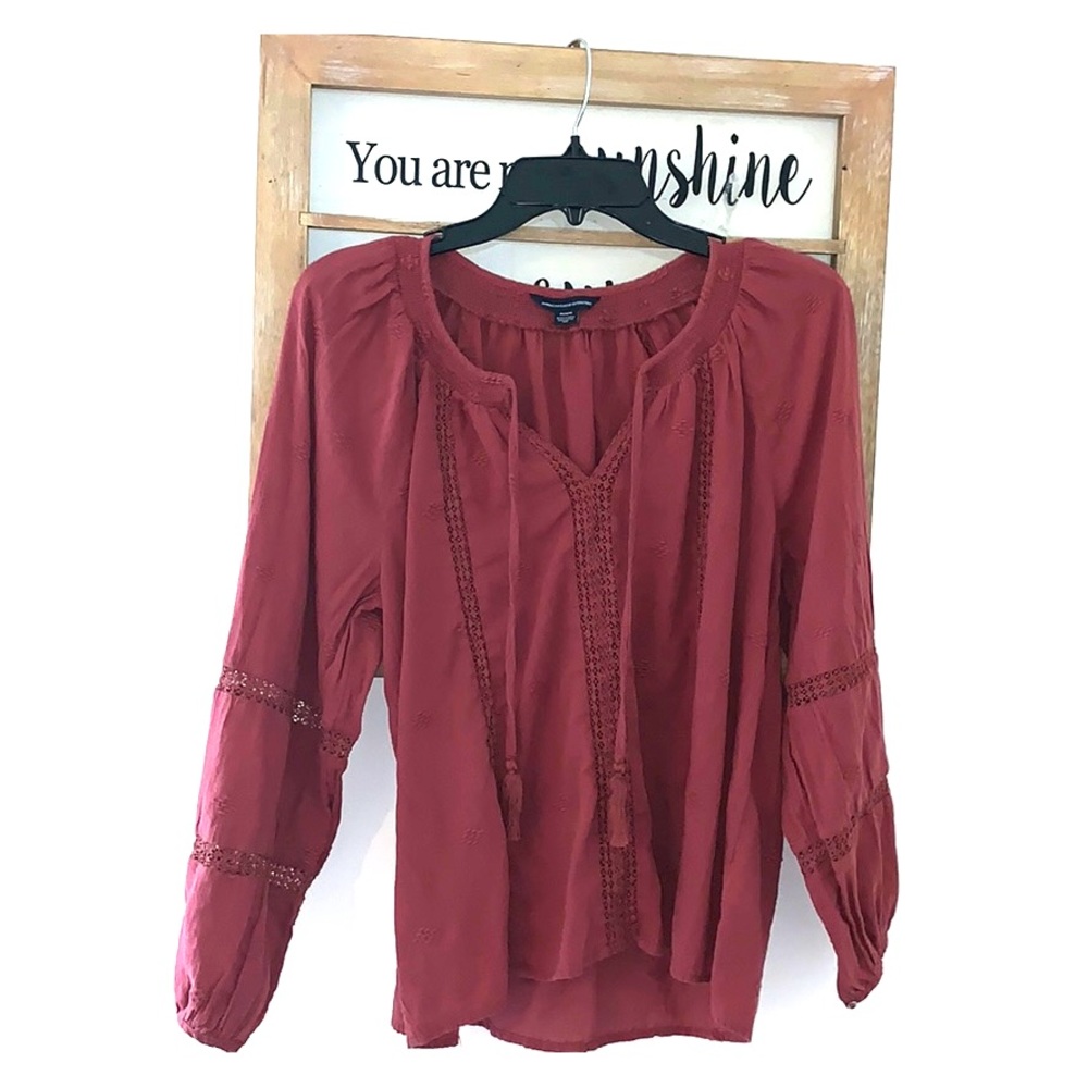 American Eagle Burgundy Blouse